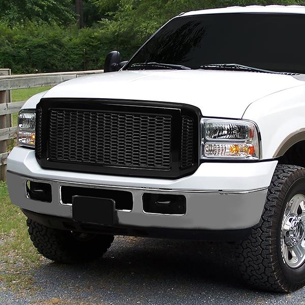 Honeycomb Mesh Front Grille <br>05-07 Ford F250 F350 F450 F550 Super Duty