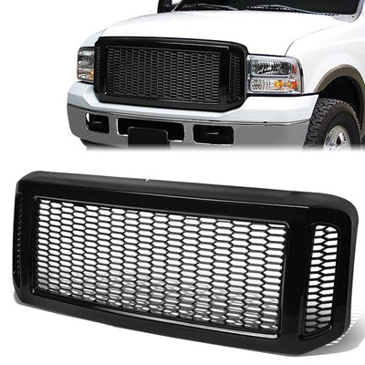 Honeycomb Mesh Front Grille <br>05-07 Ford F250 F350 F450 F550 Super Duty