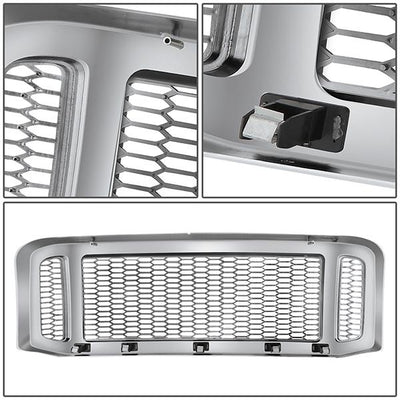 Honeycomb Mesh Front Grille <br>05-07 Ford F250 F350 F450 F550 Super Duty