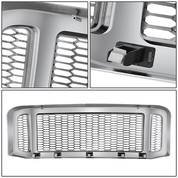 Honeycomb Mesh Front Grille <br>05-07 Ford F250 F350 F450 F550 Super Duty
