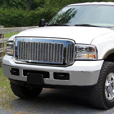 Honeycomb Mesh Front Grille <br>05-07 Ford F250 F350 F450 F550 Super Duty