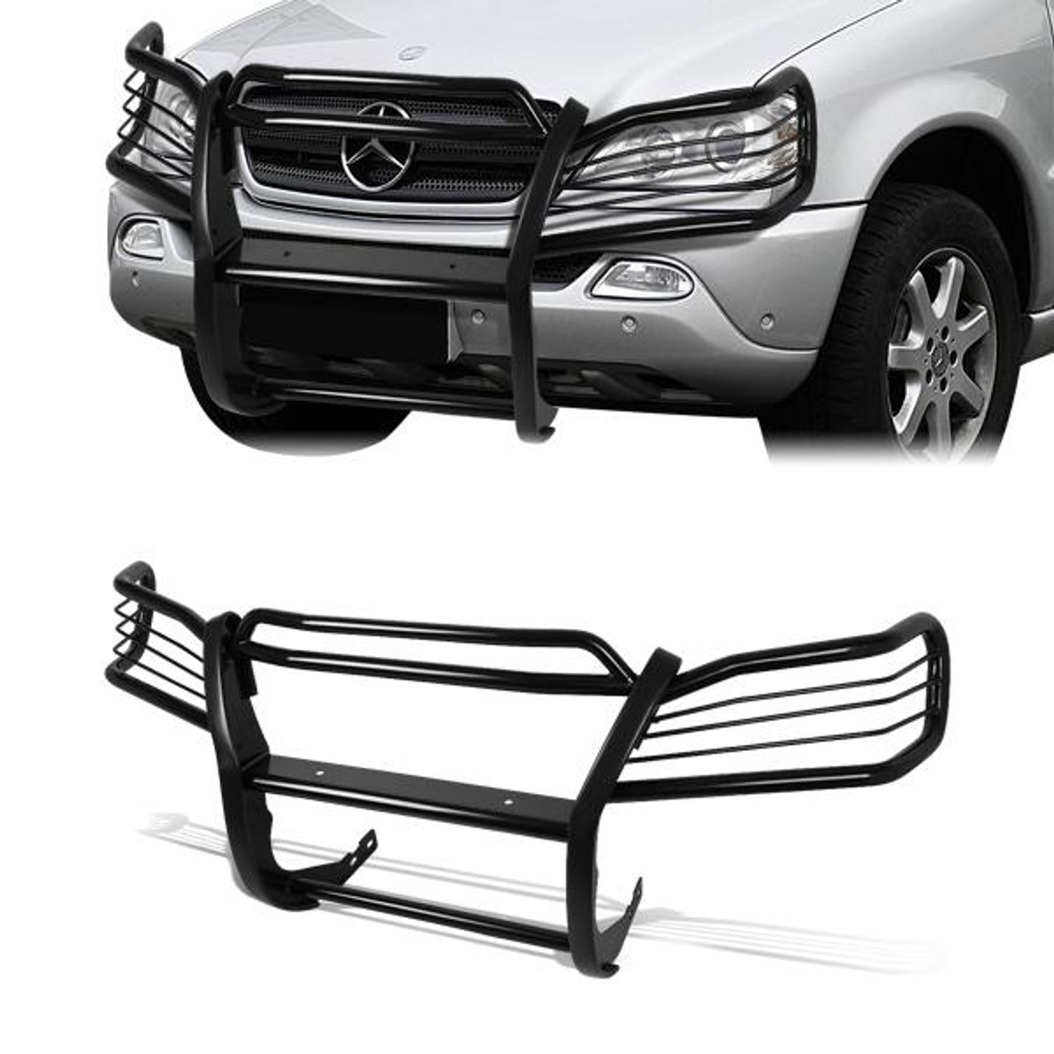 98-05 Mercedes-Benz ML320 ML350 ML430 ML500 Brush Grille Guard - Steel - Black
