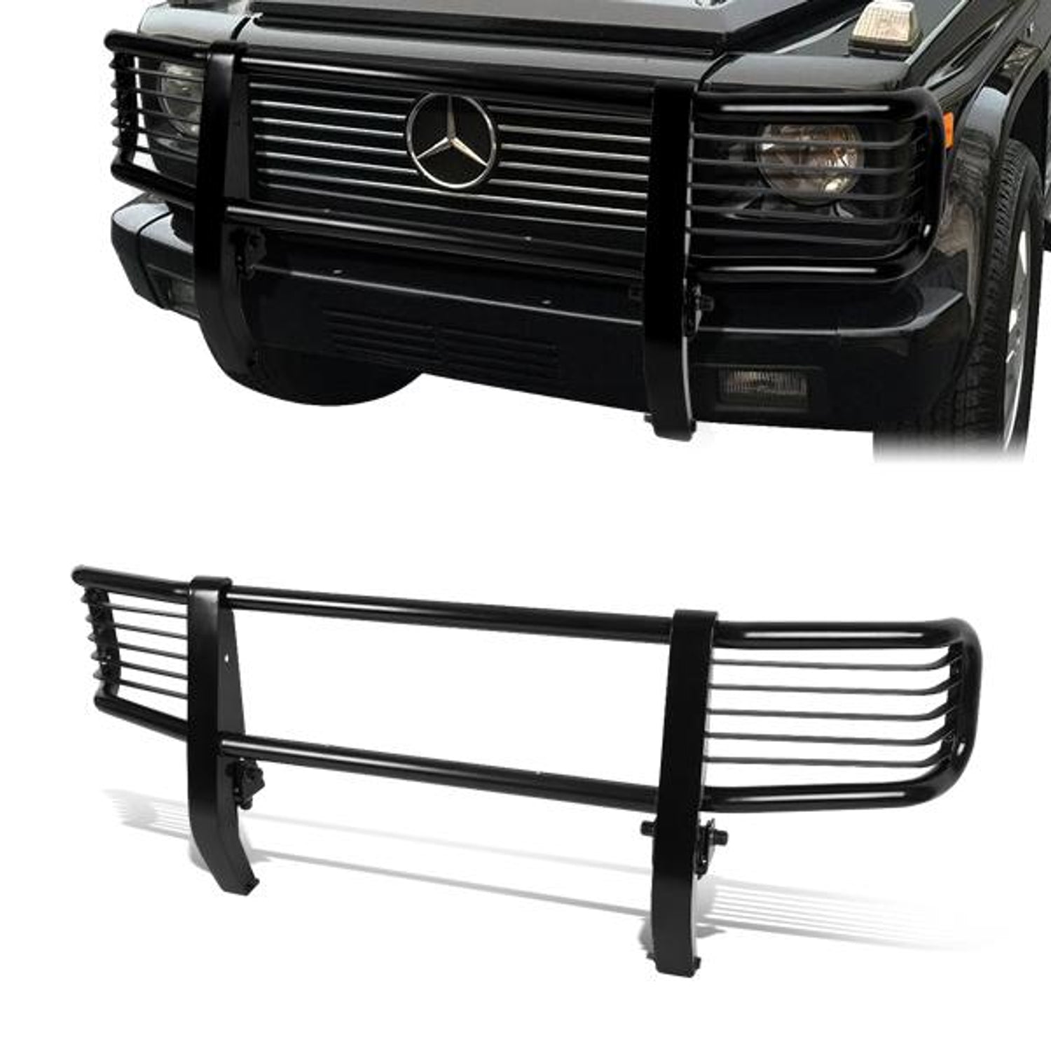 99-12 Mercedes-Benz G500 Brush Grille Guard - Steel - Black