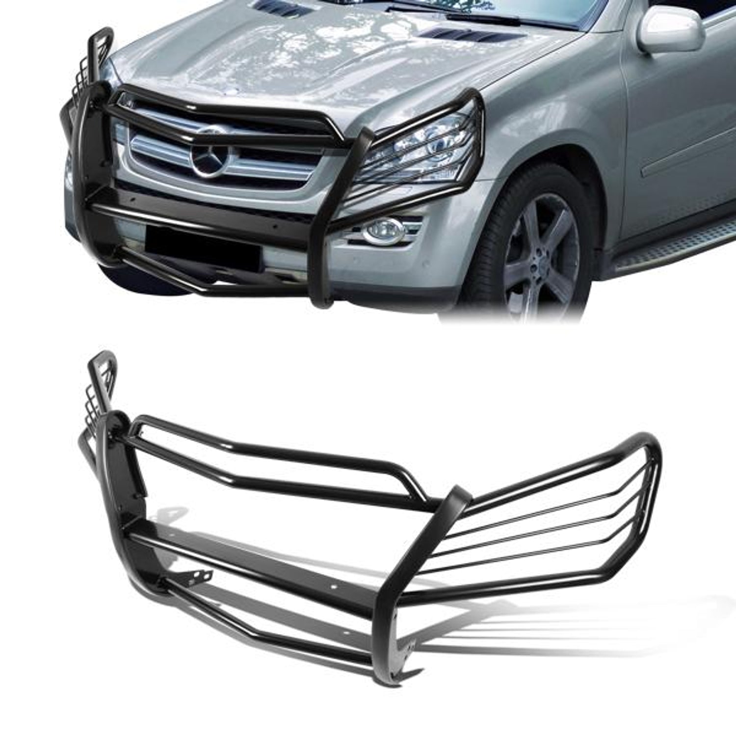 07-12 Mercedes-Benz GL320 GL350 GL450 GL500 GL550 Brush Grille Guard - Steel -Black