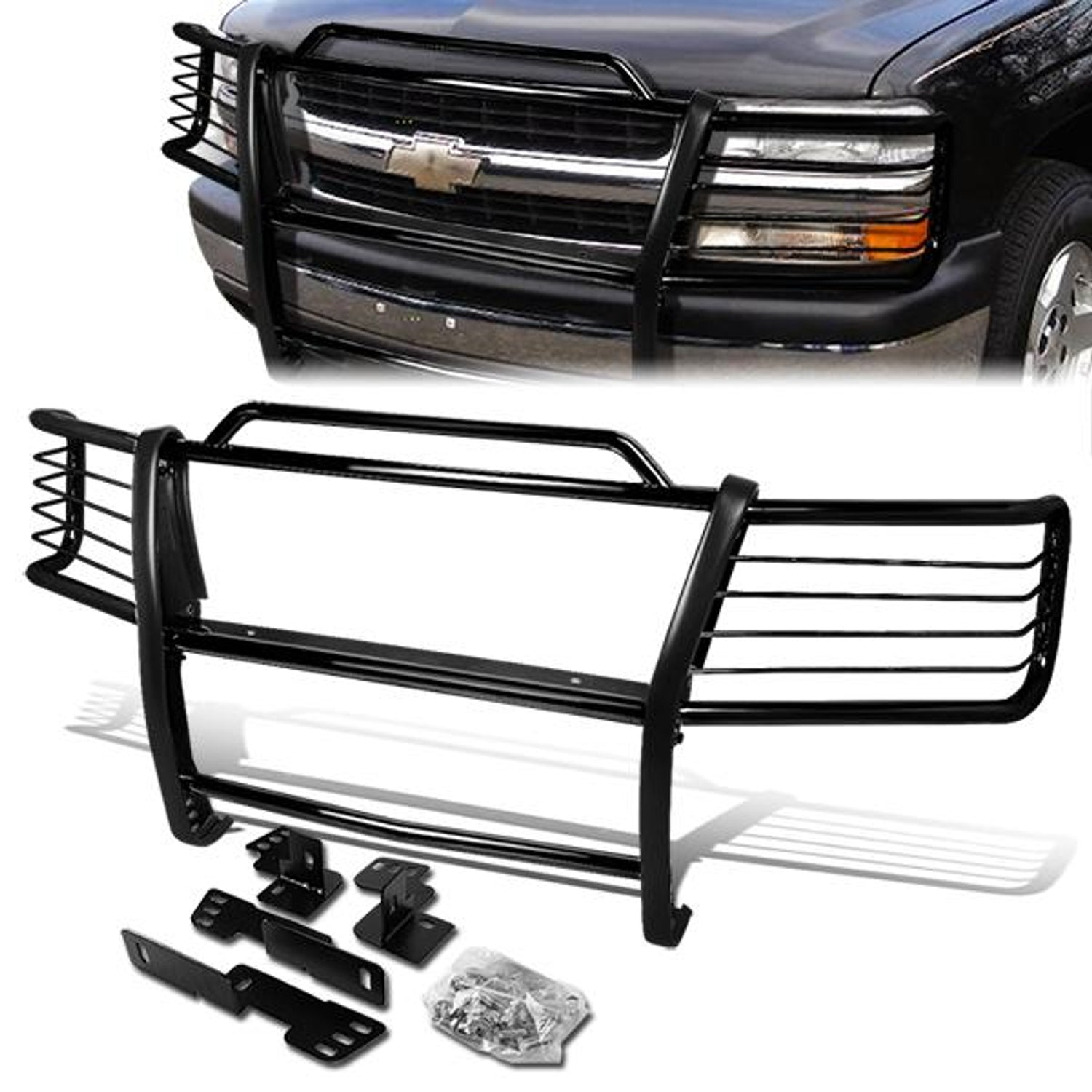 00-06 Chevy Tahoe Suburban Brush Guard - Coated - Mild Steel - GRILL-G-007-BK - 1