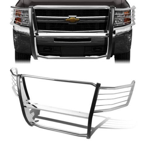 07-13 Chevy Silverado 2500 3500HD Brush Grille Guard - Steel - Stainless Steel