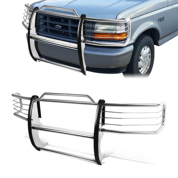 92-97 Ford F150 F250 F350 Bronco Brush Grille Guard - Stainless Steel