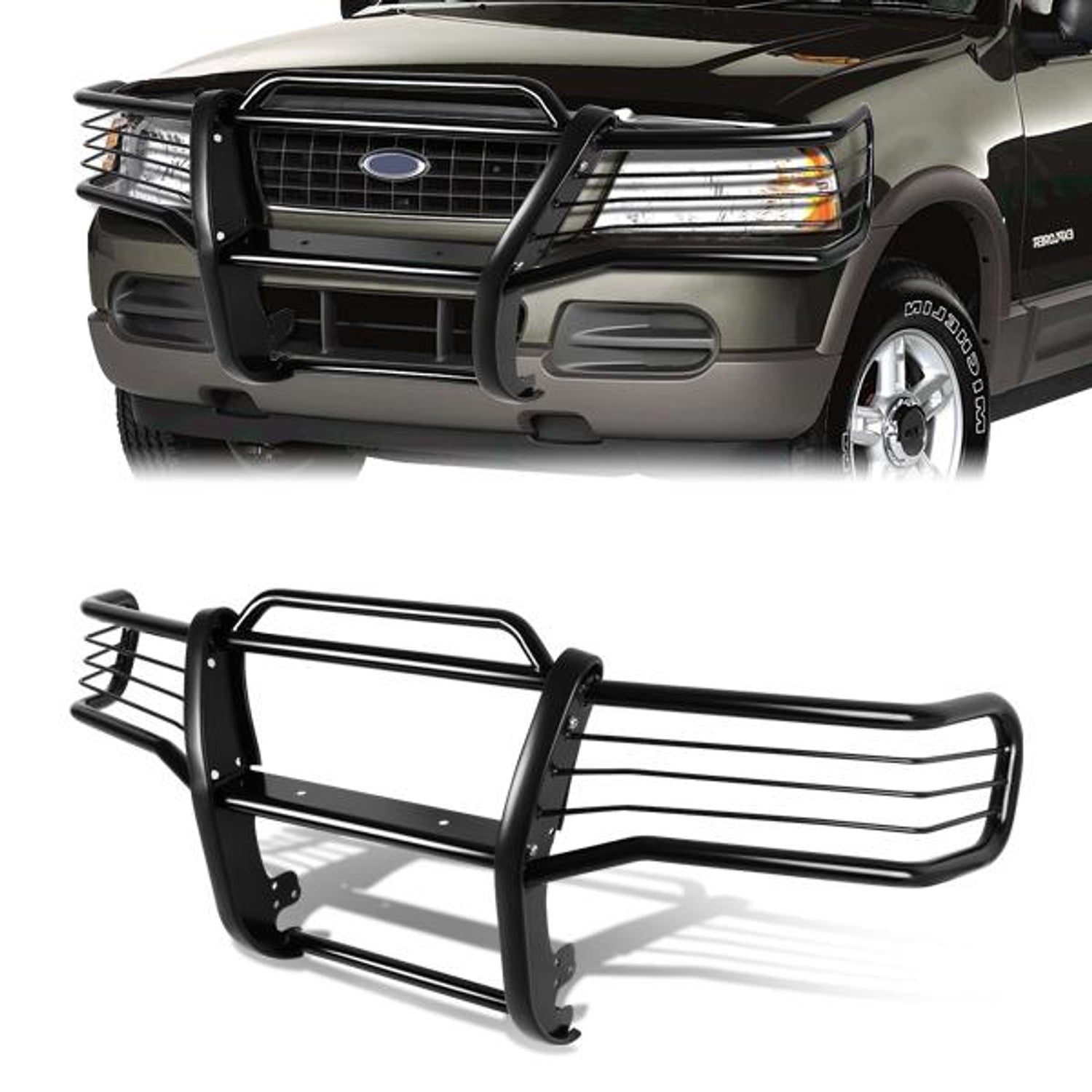 01-05 Ford Explorer Sport Trac Brush Grille Guard - Steel - Black