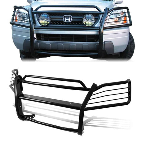 03-08 Honda Pilot Brush Grille Guard - Steel - Black