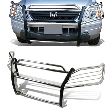 03-08 Honda Pilot Brush Grille Guard - Stainless Steel