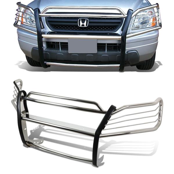 03-08 Honda Pilot Brush Grille Guard - Stainless Steel