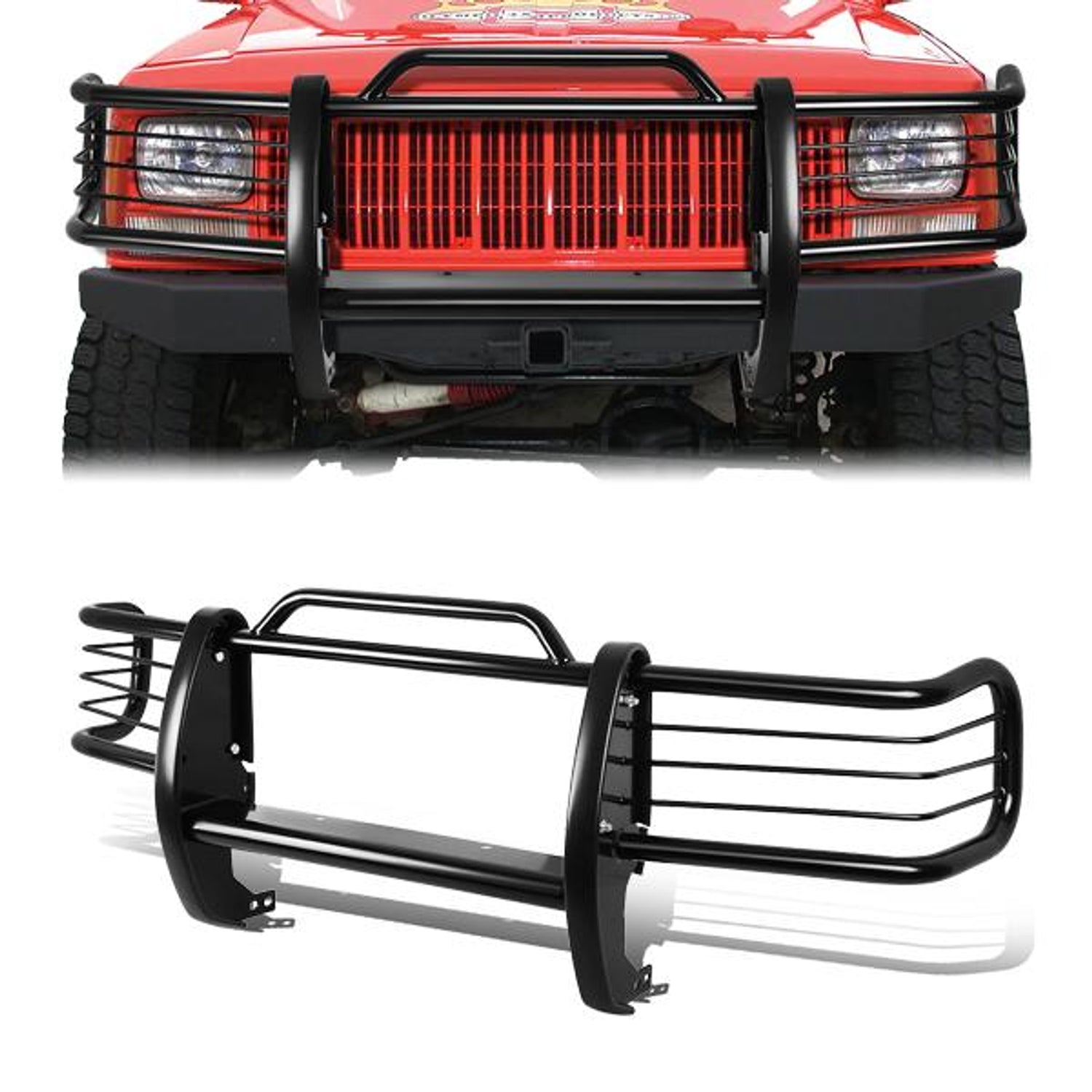 84-01 Jeep Cherokee XJ Brush Grille Guard - Steel - Black