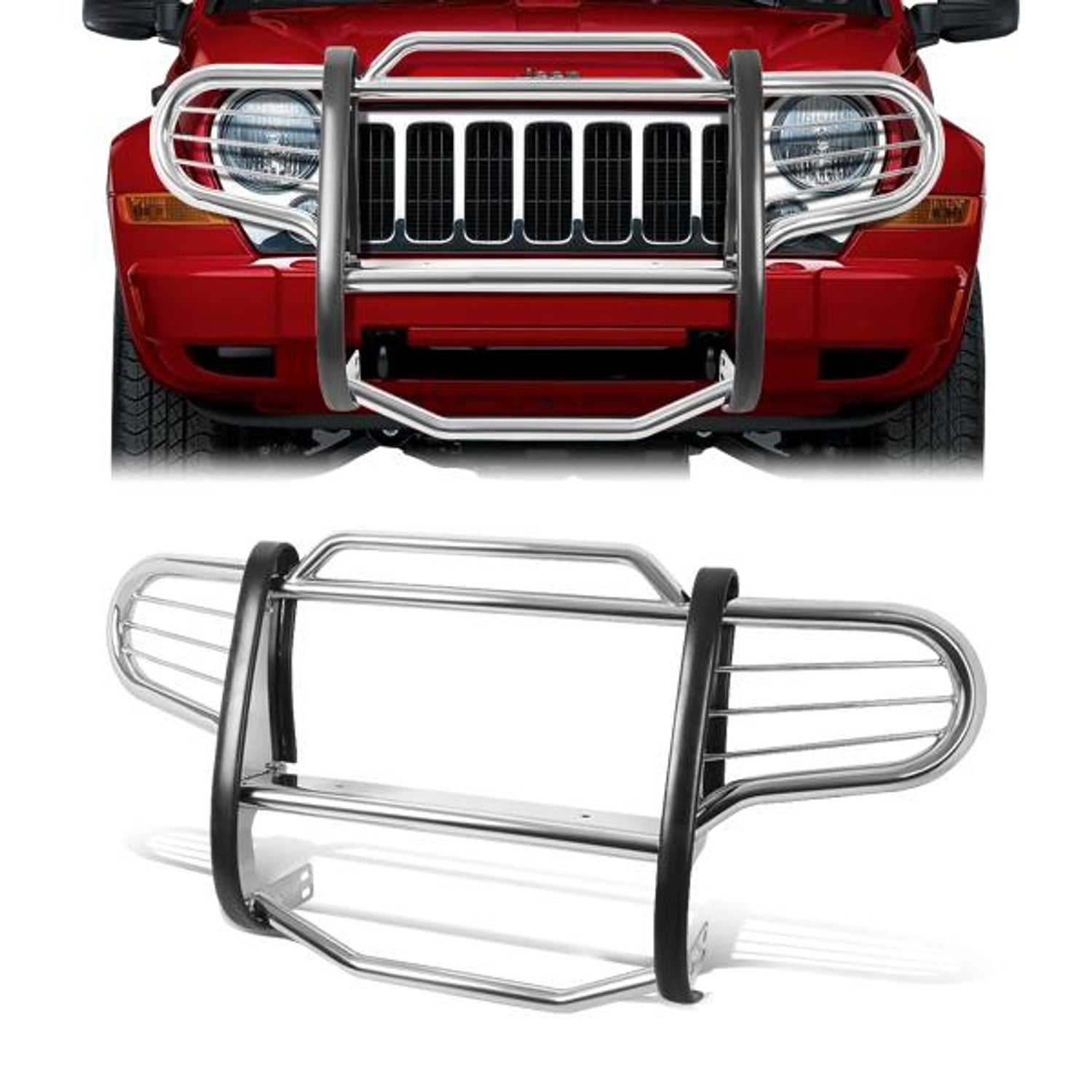 02-07 Jeep Liberty Brush Grille Guard - Stainless Steel