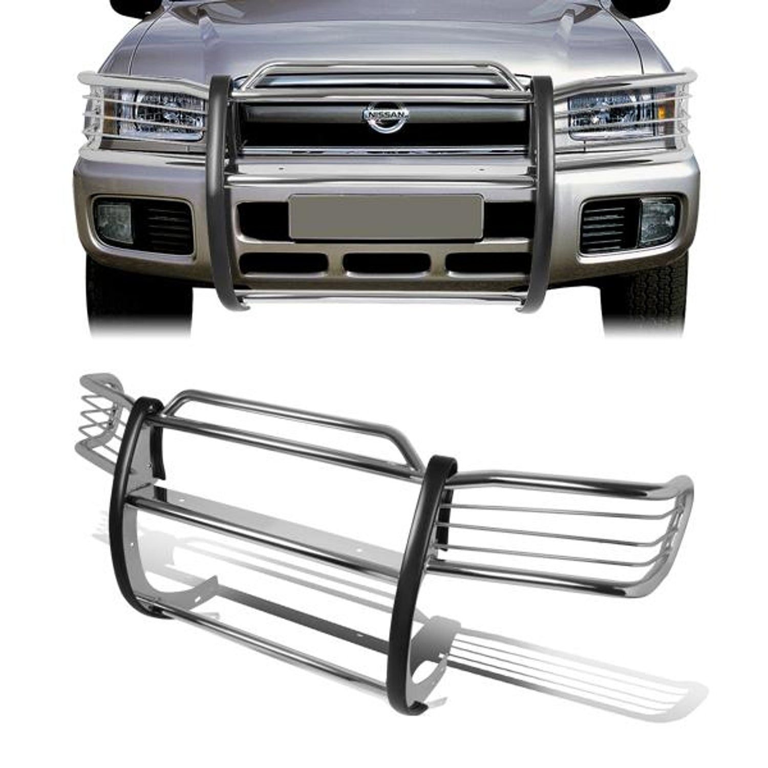 96-04 Nissan Pathfinder Brush Grille Guard - Stainless Steel