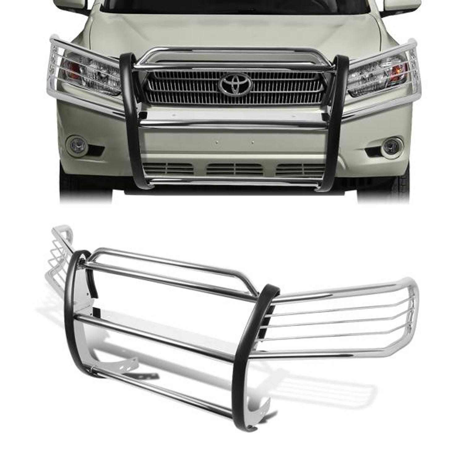 01-07 Toyota Highlander Brush Grille Guard - Stainless Steel