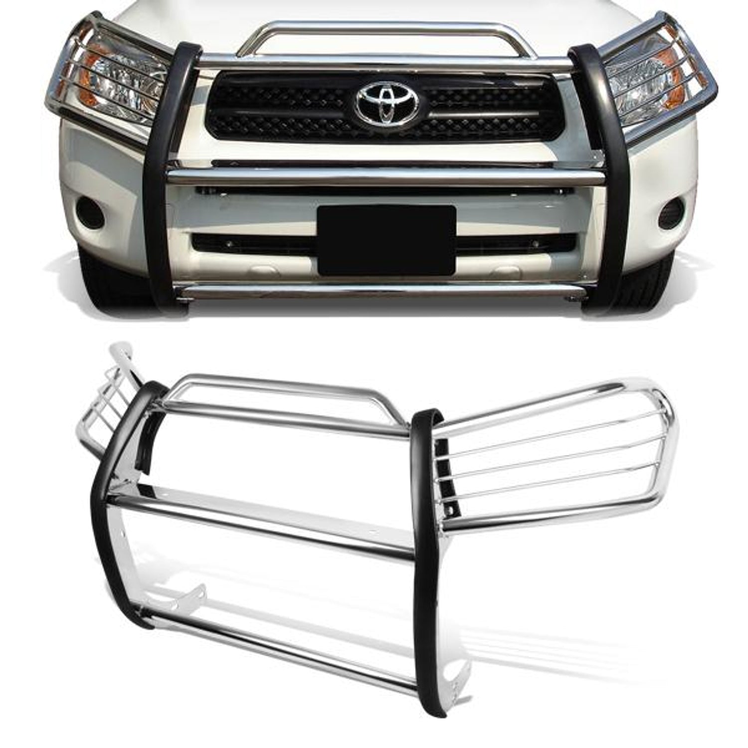 01-05 Toyota RAV4 Brush Grille Guard - Stainless Steel