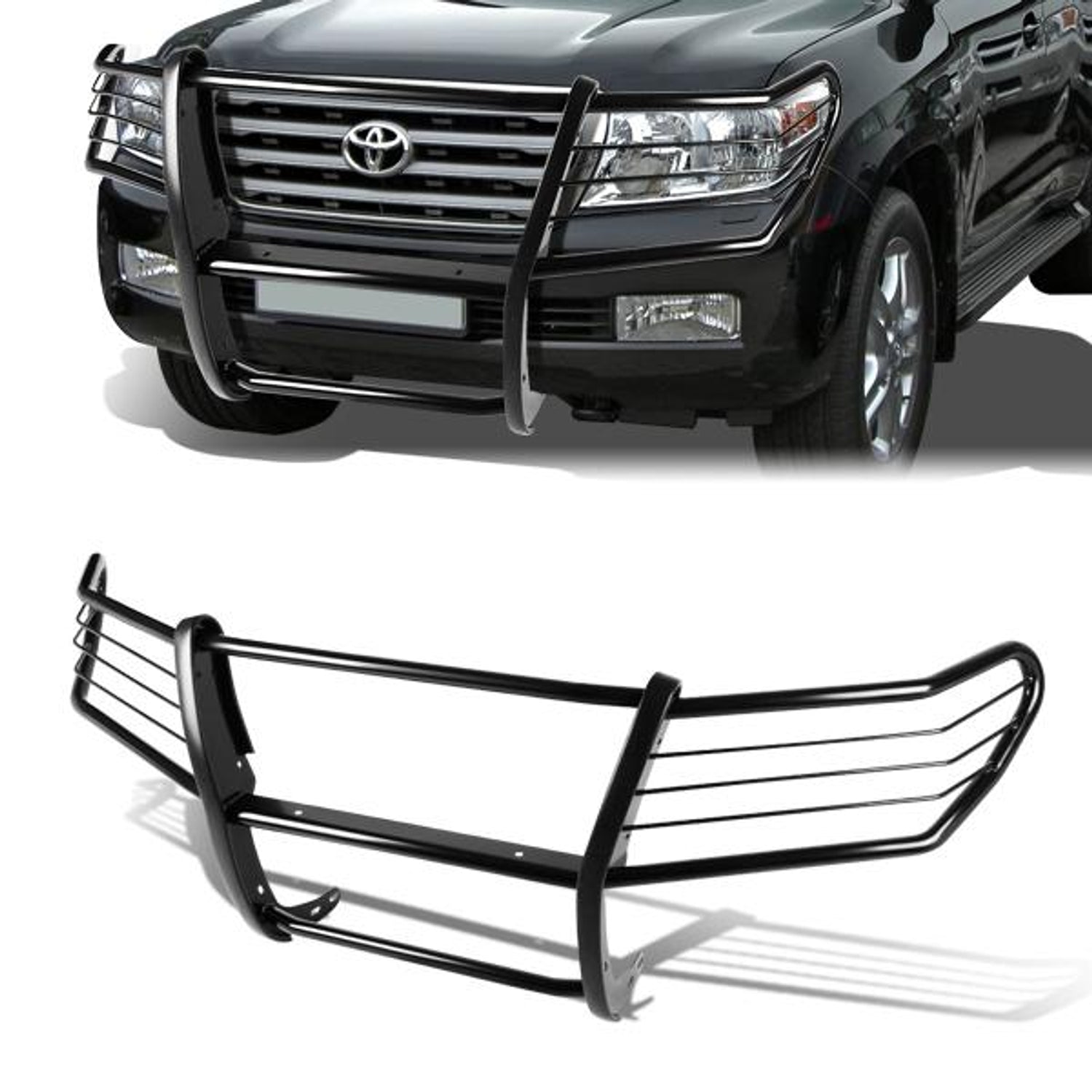 08-15 Toyota Land Cruiser Brush Grille Guard - Steel - Black