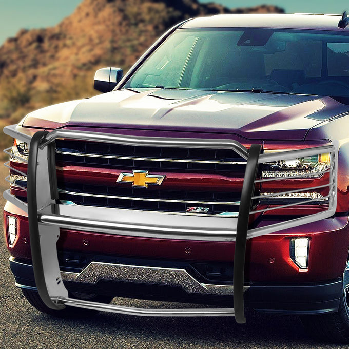 D-Motoring - 14-18 Chevy Silverado 1500 Brush Guard - Coated - Stainless Steel - 5