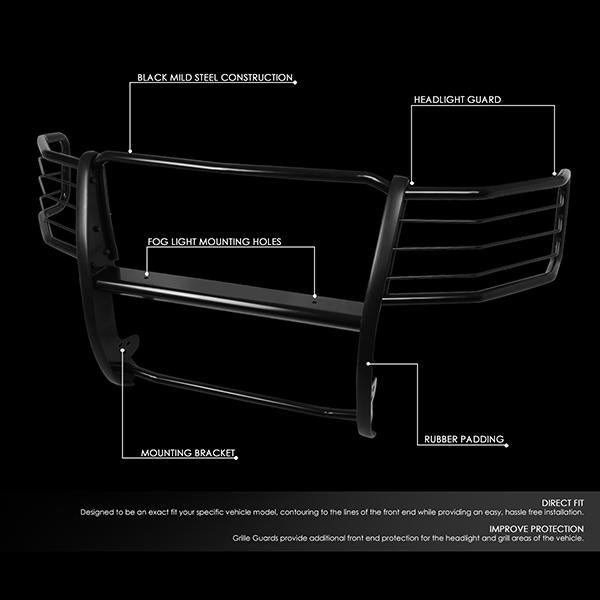 D-Motoring - 11-14 Chevy Silverado 2500HD 3500HDBrush Guard - Coated - Mild Steel - 2