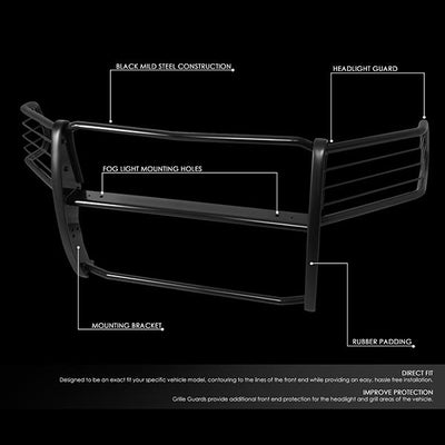D-Motoring - 10-18 Dodge Ram 2500 3500Brush Guard - Coated - Mild Steel - 2