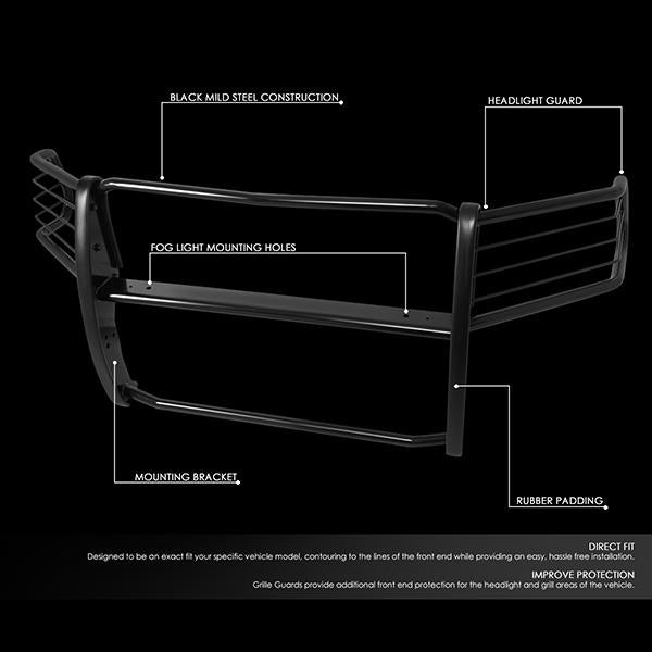 D-Motoring - 10-18 Dodge Ram 2500 3500Brush Guard - Coated - Mild Steel - 2