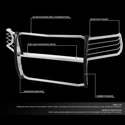 D-Motoring - 10-18 Dodge Ram 2500 3500Brush Guard - Coated - Stainless Steel - 2