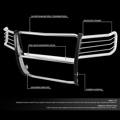 D-Motoring - 07-13 GMC Sierra 1500Brush Guard - Coated - Stainless Steel - 2