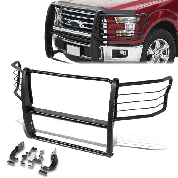 15-19 Ford F-150 Front Bumper Grille Brush Guard - Powdercoated Steel - GRILL-G-082-BK - 1