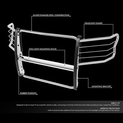 15-19 Ford F-150 Front Bumper Grille Brush Guard - Stainless Steel - GRILL-G-082-SS - 2