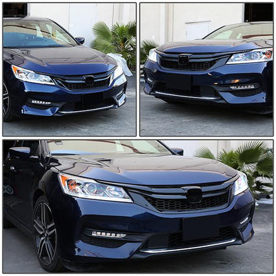 16-17 Honda Accord Sedan Bumper Grille - Front Upper - Honeycomb Style - 7