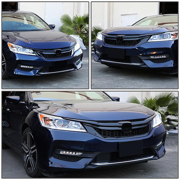 16-17 Honda Accord Sedan Bumper Grille - Front Upper - Honeycomb Style - 7