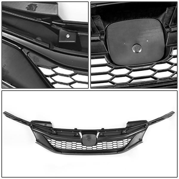 16-17 Honda Accord Sedan Bumper Grille - Front Upper - Honeycomb Style - 4