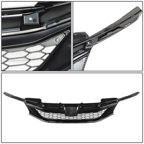 16-17 Honda Accord Sedan Bumper Grille - Front Upper - Honeycomb - 5