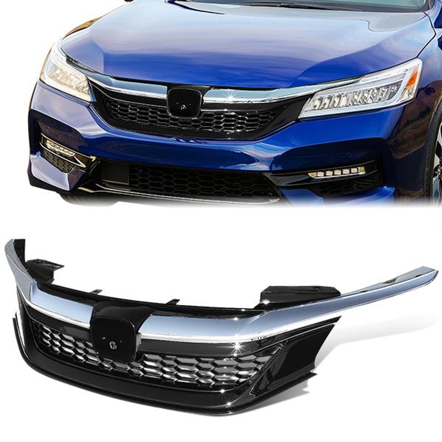 16-17 Honda Accord Sedan Bumper Grille - Front Upper - Honeycomb - 1