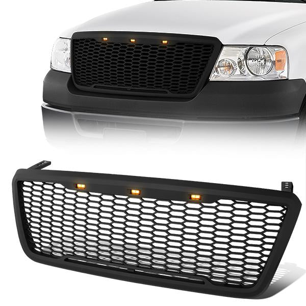 Honeycomb Mesh LED DRL Front Grille <br>04-08 Ford F-150