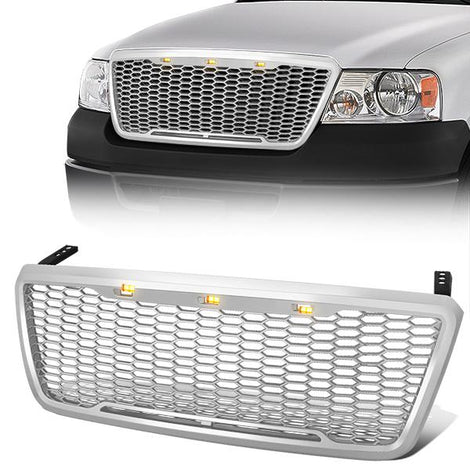 Honeycomb Mesh LED DRL Front Grille <br>04-08 Ford F-150