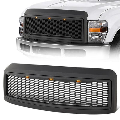 Honeycomb Mesh LED DRL Front Grille <br>08-10 Ford F250 F350