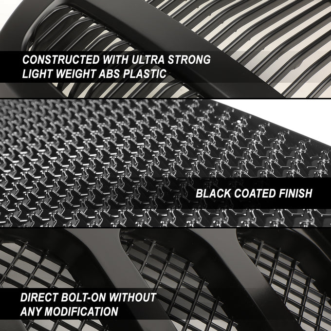 D-Motoring - Bumper Grille - Plastic - 11-16 Ford F-250 SD, F-350 SD, F-450 SD, F-550 SD - 2