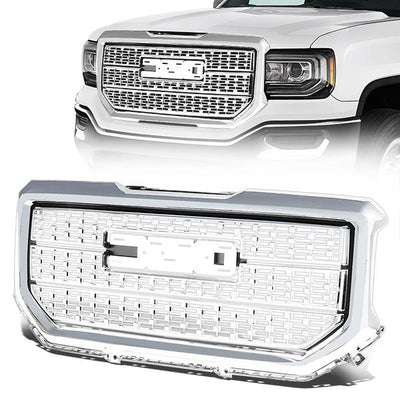 Chrome Front Bumper Grille For 2016-2019 GMC Sierra 1500 - ABS Plastic Direct Fit