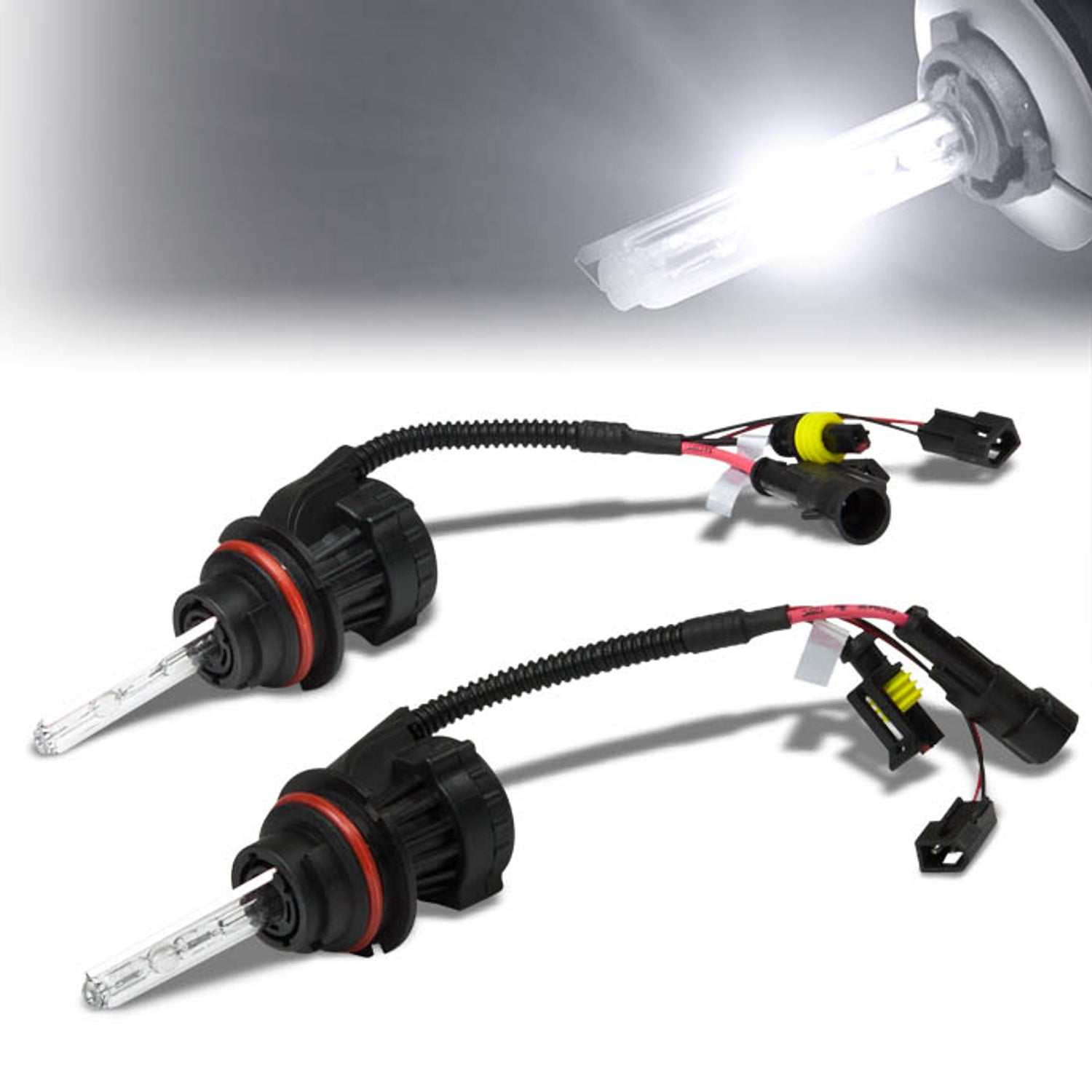 H4 DT 6000K HID High/Low Beam Headlight Bulbs - HID-DT-LB-H4-HL-6K