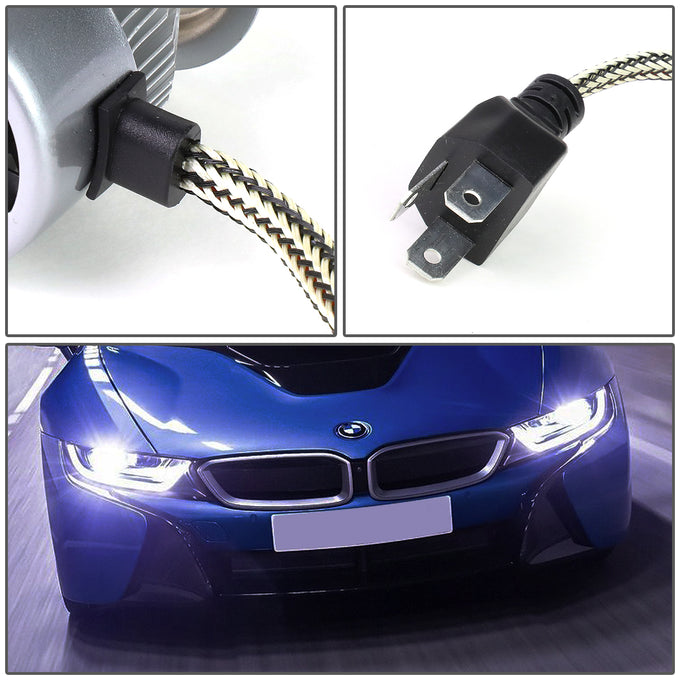 6000K H4 LED High/Low Beam Headlight Bulbs + Cooling Fan - HID-LED-LB-FAN-H4-HL