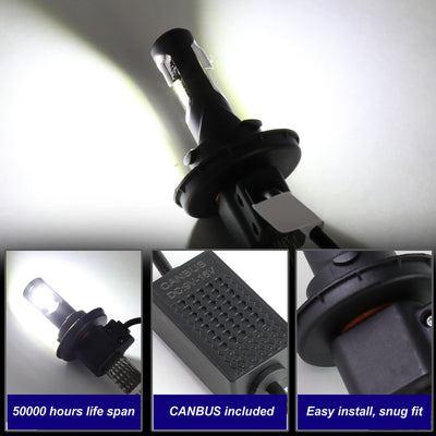 6000K LED High/Low Beam Headlight Bulbs - HID-LED-LB-H4-HL