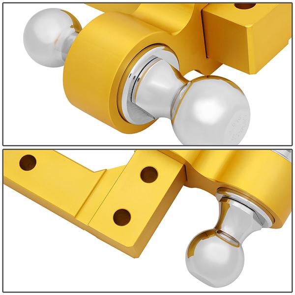 Towing Ball Mount - 2 in.  Receiver - 6 in.  Drop - Adjustable - Aluminum - HITCH-ALU-001-GD - 4