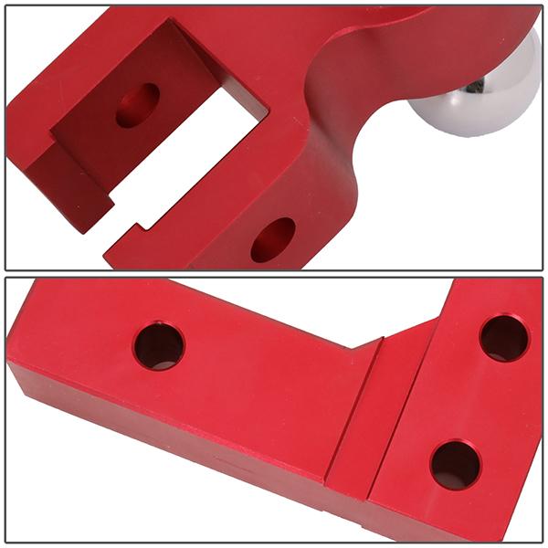 Towing Ball Mount - 2 in.  Receiver - 6 in.  Drop - Adjustable - Aluminum - HITCH-ALU-001-RD - 5