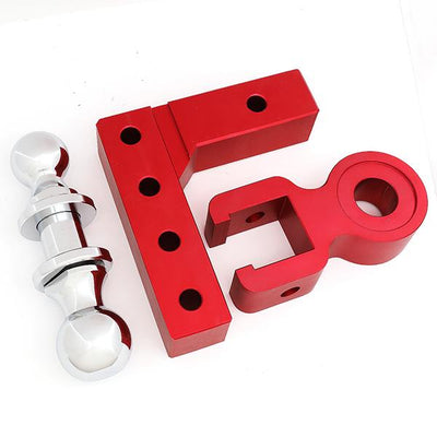 Towing Ball Mount - 2 in.  Receiver - 6 in.  Drop - Adjustable - Aluminum - HITCH-ALU-001-RD - 6