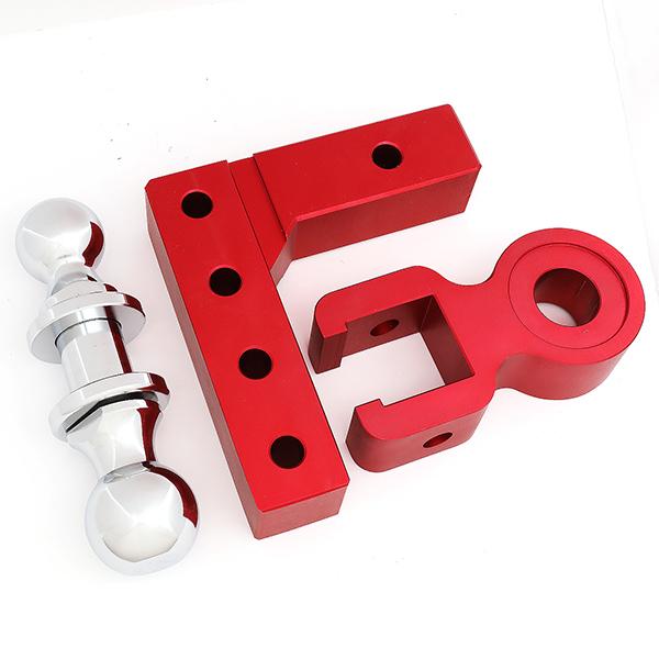 Towing Ball Mount - 2 in.  Receiver - 6 in.  Drop - Adjustable - Aluminum - HITCH-ALU-001-RD - 6