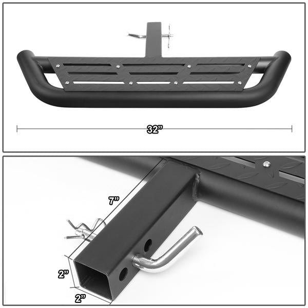 Tow Hitch Step Bar Board - 2 in.  - Heavy Duty - 2 in.  Od - Aluminum - HITST-2-001-BK - 2