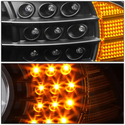 D-Motoring - Headlights - LED U-Halo - Black Housing - Projector - Plug-n-Play - Pair - BMW 528i / 530i / 540i / BMW M5 - 4
