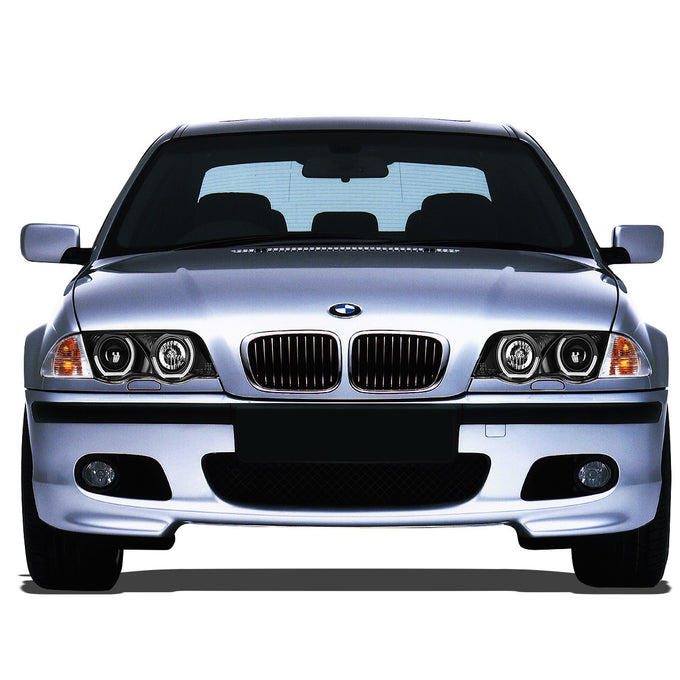 D-Motoring - Headlights - LED U-Halo - Black Housing - Projector - Plug-n-Play - Pair - 99-01 BMW 3-Series Sedans / Wagons - 7