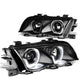 D-Motoring - Headlights - LED U-Halo - Black Housing - Projector - Plug-n-Play - Pair - 99-01 BMW 3-Series Sedans / Wagons - 1